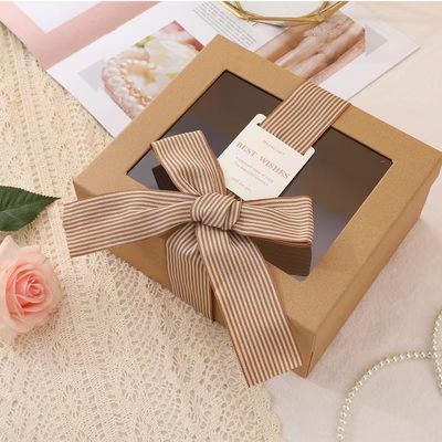Ribbon White Cardboard Cosmetic Box With PVC Window Cosmetic Paper Box Packaging