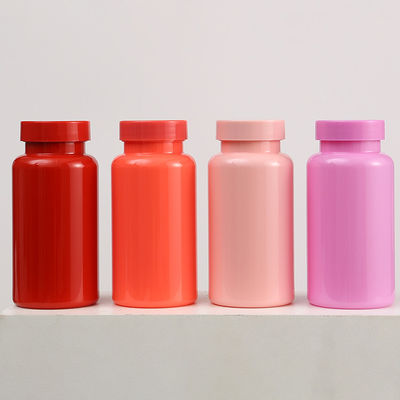 Vitamin Capsule Pill Plastic Bottle Packaging 150Ml Red Pink Empty Supplement