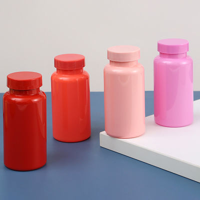 Vitamin Capsule Pill Plastic Bottle Packaging 150Ml Red Pink Empty Supplement