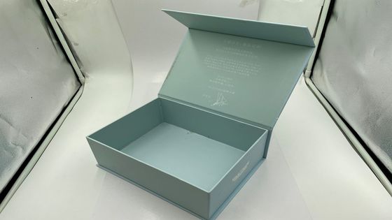 Cosmetic Packaging Box Blue   Flap Lid Packaging Cardboard  Custom Magnetic Closure Gift Box