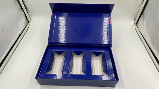 Sport Nutrition Magnetic Closure Gift Box Custom Glossy Lamination Blue Color