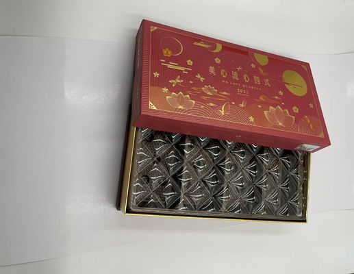 Red Luxury Rigid Chocolate Gift Box With Gold Stamping and Blister