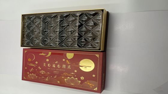 Red Luxury Rigid Chocolate Gift Box With Gold Stamping and Blister