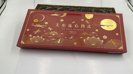Red Luxury Rigid Chocolate Gift Box With Gold Stamping and Blister