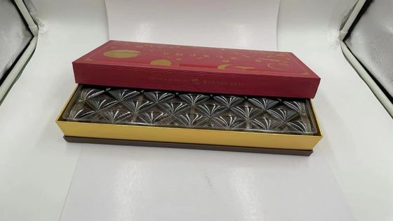 Red Luxury Rigid Chocolate Gift Box With Gold Stamping and Blister