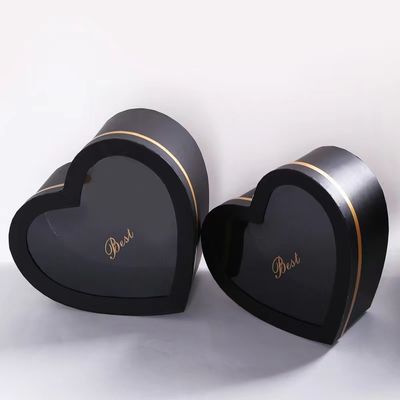 Rigid Luxury Heart Shape Flower Packaging Box For Valentines Day Gift