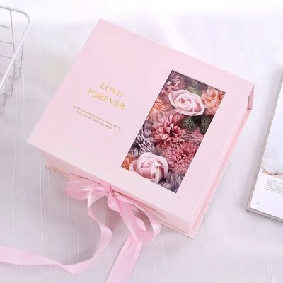 Black Magnetic Biodegradable Packaging Wedding Gift Flower Box Packaging