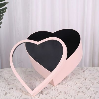 Rigid Luxury Heart Shape Flower Packaging Box For Valentines Day Gift