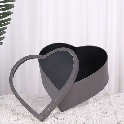 Rigid Luxury Heart Shape Flower Packaging Box For Valentines Day Gift
