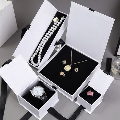 Ribbon Clamshell Jewelry Packing Box Earrings Bracelet Necklace Ring Glossy