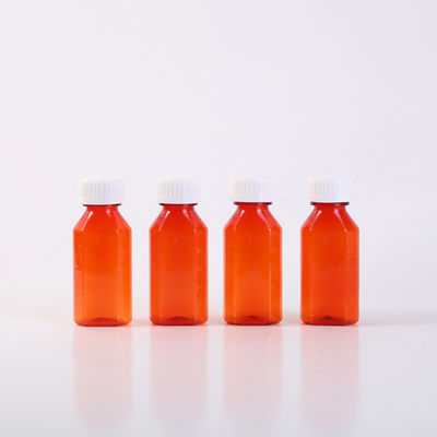 2oz 4oz 8oz 12oz16oz Oval Bottle PET Amber Container Cough Syrup Bottle Medicine Liquid Oral Plastic Bottles with Childproof Cap