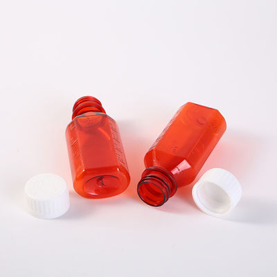 2oz 4oz 8oz 12oz16oz Oval Bottle PET Amber Container Cough Syrup Bottle Medicine Liquid Oral Plastic Bottles with Childproof Cap