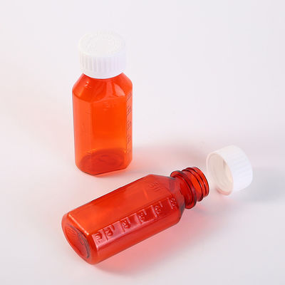 2oz 4oz 8oz 12oz16oz Oval Bottle PET Amber Container Cough Syrup Bottle Medicine Liquid Oral Plastic Bottles with Childproof Cap