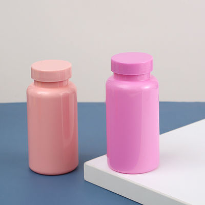 Customized Accepted Logo 150Ml Red Pink Empty Supplement Vitamin Capsule Pill Plastic Bottle for Custom Packaging