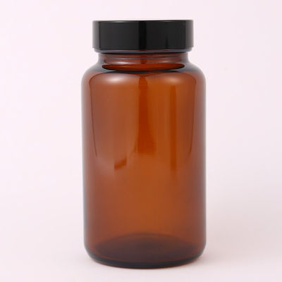 8oz 16oz 250ml 300ml 400ml 500ml Amber Brown Pharmaceutical Boston Round Glass Capsule Bottle with Black Cap and Induction Liner
