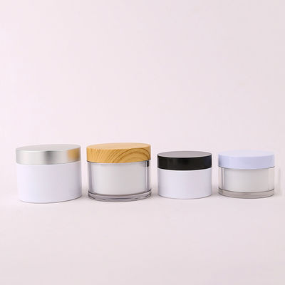 OEM ODM Clear Double Wall Plastic Jars with Lids 4 oz Black Lids Clear Pet 8 oz Plastic Cosmetic Jars Cream Set 150g 200g 300g