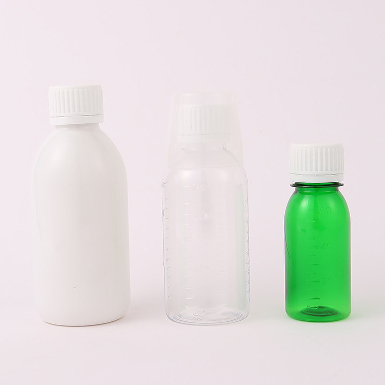 120ml 125ml 200ml 250ml 300ml 500ml Green Amber PET Vitamin Liquid Boston Plastic Bottle with CRC Cap and Cup